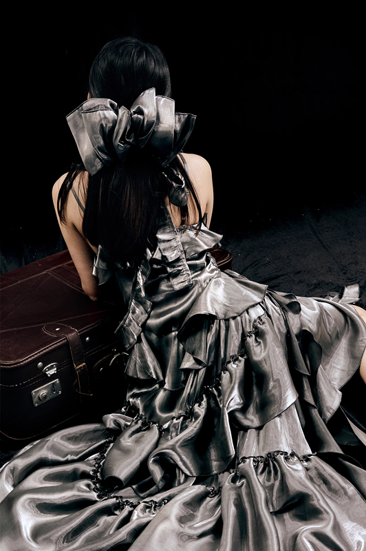 Retro High Low Irregular Spaghetti Straps Gray Short Birthday Dresses Birthday Outfits SD491