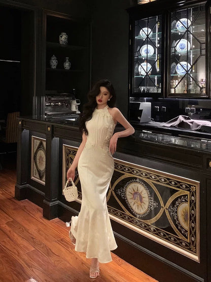 Stunning Sheath Jewel Neckline White Pleated Prom Dresses Birthday Outfit SD779