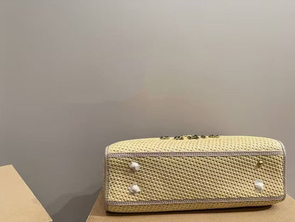 Chanel Deauville Tote Straw with Chain Detail Medium