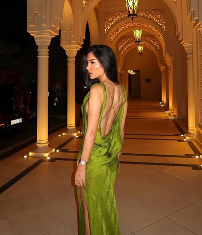 Unique Print Backless Long Prom Dress Elegant Evening Dress SH1538