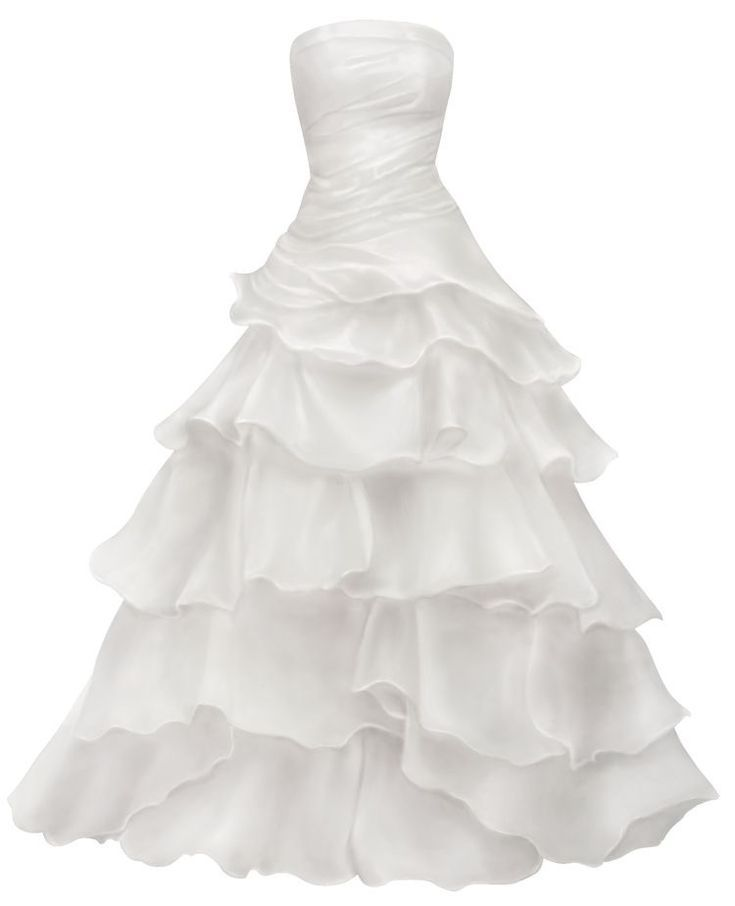 Pretty Strapless A Line Ruffle Long Prom Dress White Layered Wedding Dress  S183