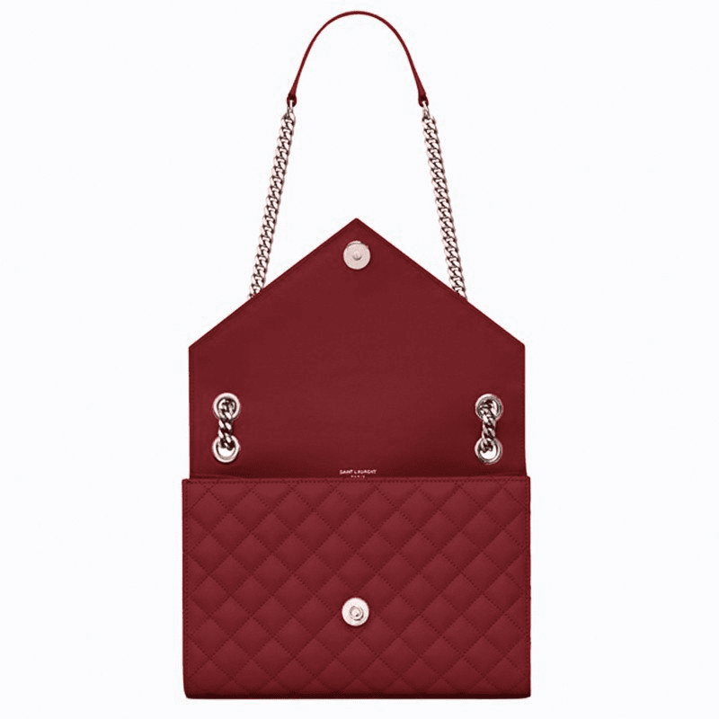 Saint Laurent Envelope Medium Bag In Mix Matelasse Grain De Poud