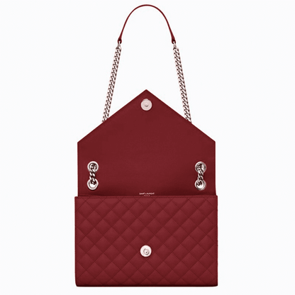 Saint Laurent Envelope Medium Bag In Mix Matelasse Grain De Poud