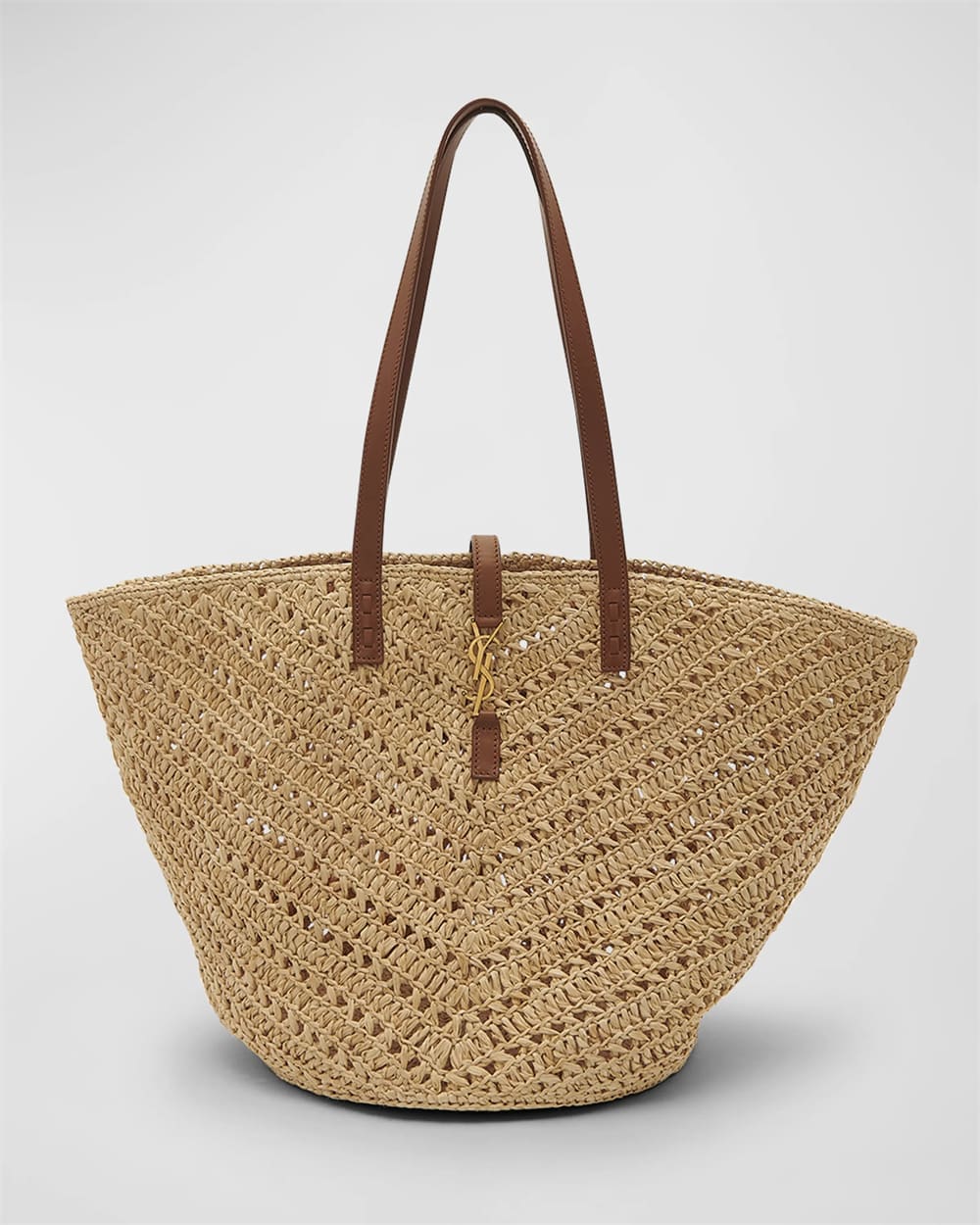 Saint Laurent Panier Medium YSL Tote Bag In Raffia