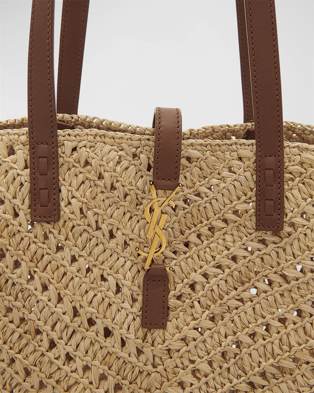 Saint Laurent Panier Medium YSL Tote Bag In Raffia
