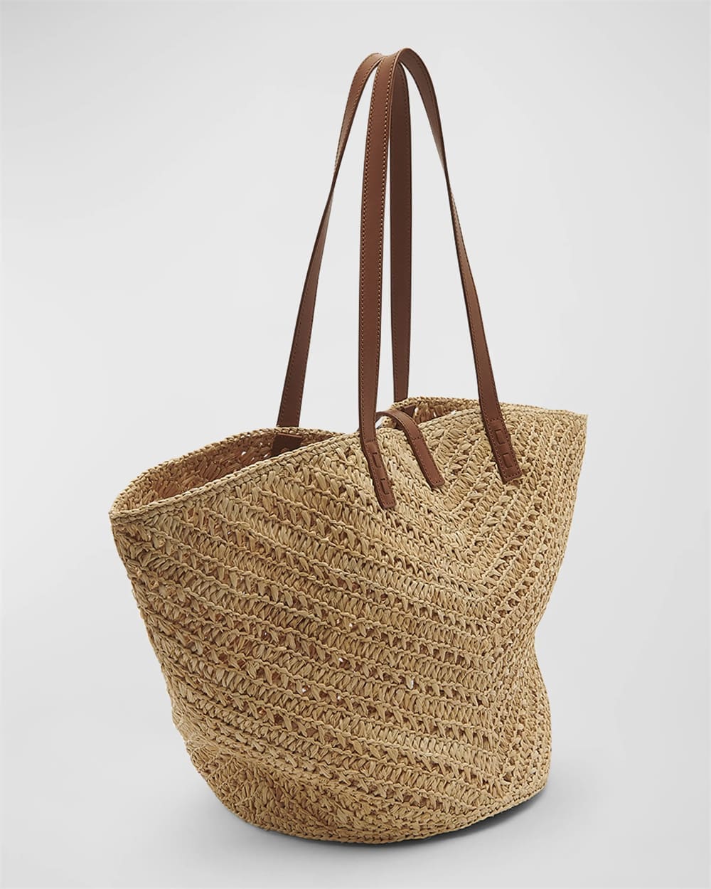 Saint Laurent Panier Medium YSL Tote Bag In Raffia