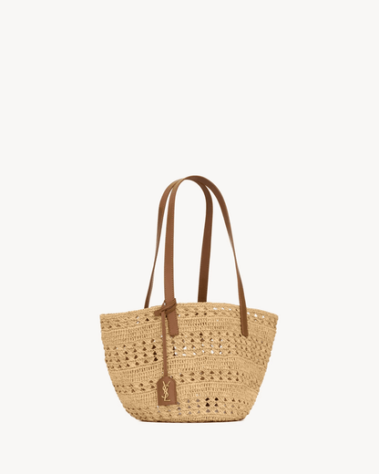 Saint Laurent Panier Small Bag In Raffia