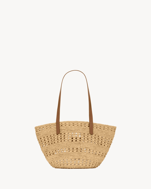 Saint Laurent Panier Small Bag In Raffia