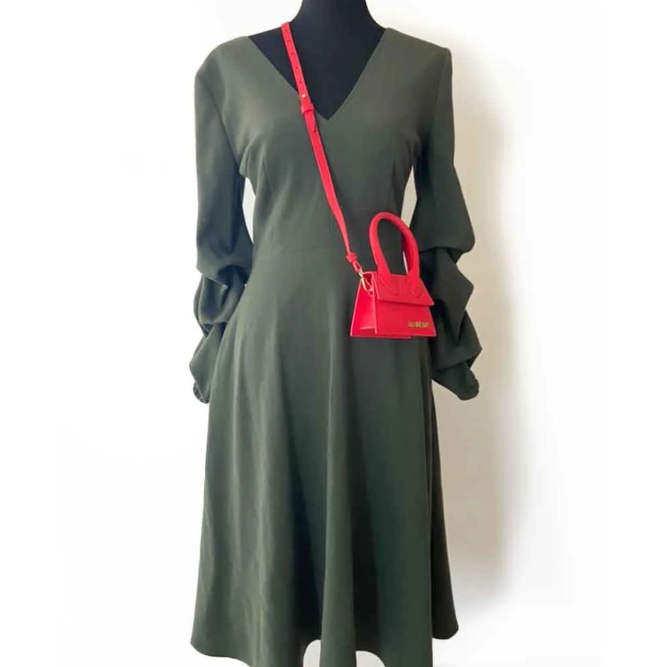 Jacquemus Red Leather Mini Le Chiquito Top Handle Bag