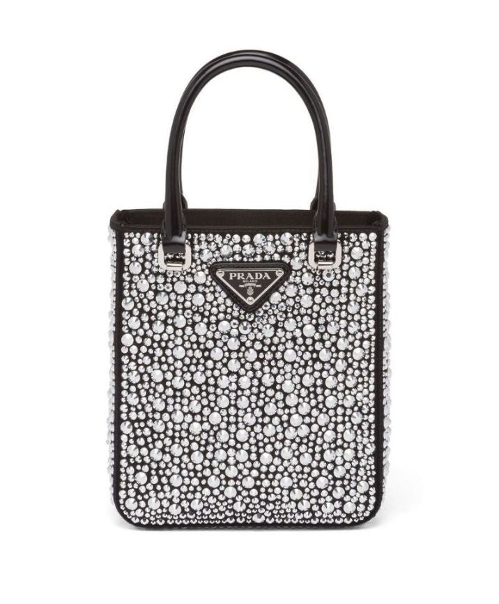 Prada Small satin tote bag with crystals