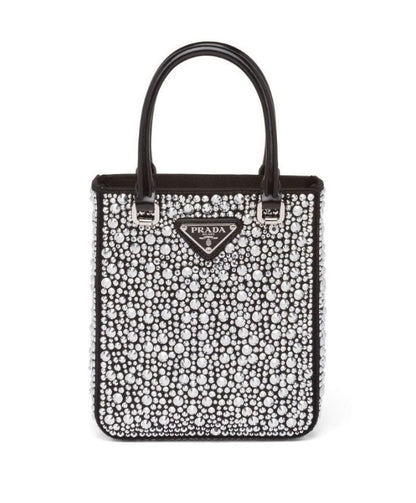 Prada Small satin tote bag with crystals
