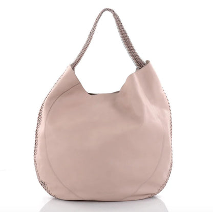 Salvatore Ferragamo Beige Leather Stitch Shoulder Aria Hobo Bag