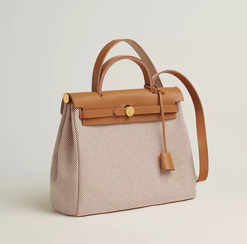 Hermès Herbag Zip 31 Bag In Retourne Viking Canvas With Gold Hardware Ecru-Beige-Fauve