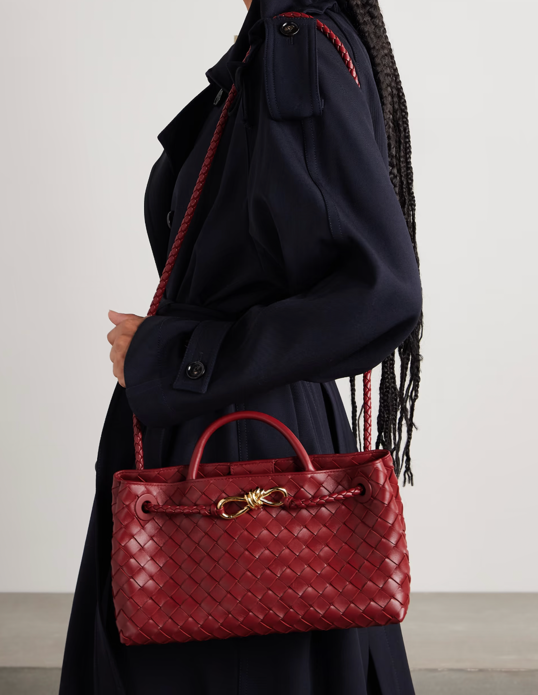 *RARE* Bottega Veneta East West Andiamo Bag in Rosewood Intrecciato Leather with Gold Hardware RRP £3,810