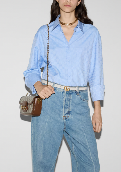 Gucci Beige and Brown Leather Horsebit 1955 Small Shoulder Bag with Gold Hardware RRP £2,130