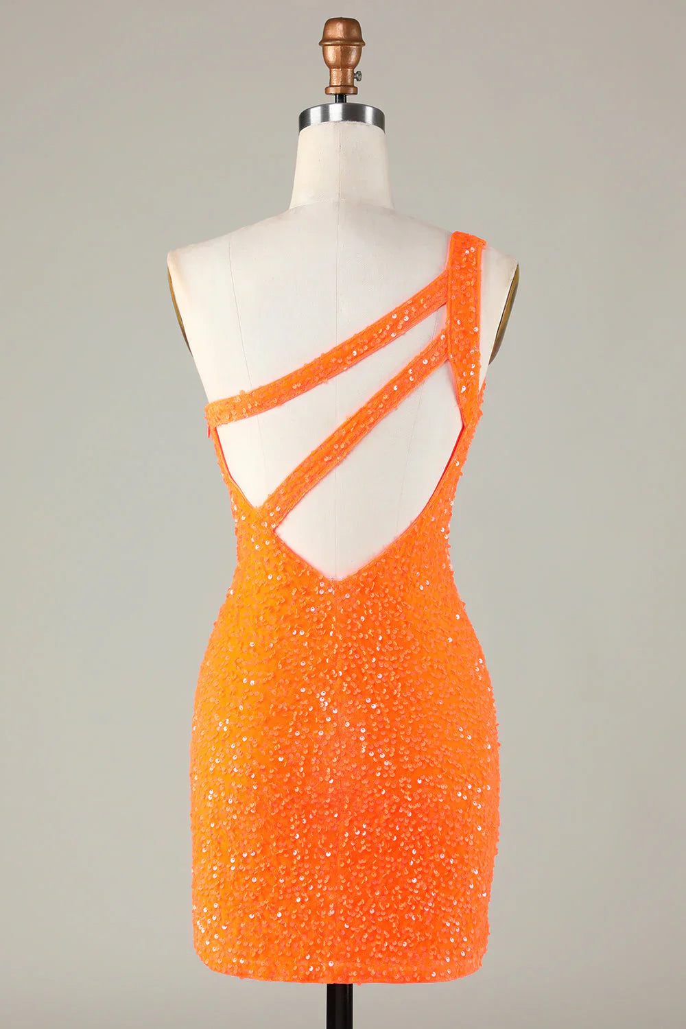 Sequins One-Shoulder Royal Blue Tight Beading Short Homecoming Dress