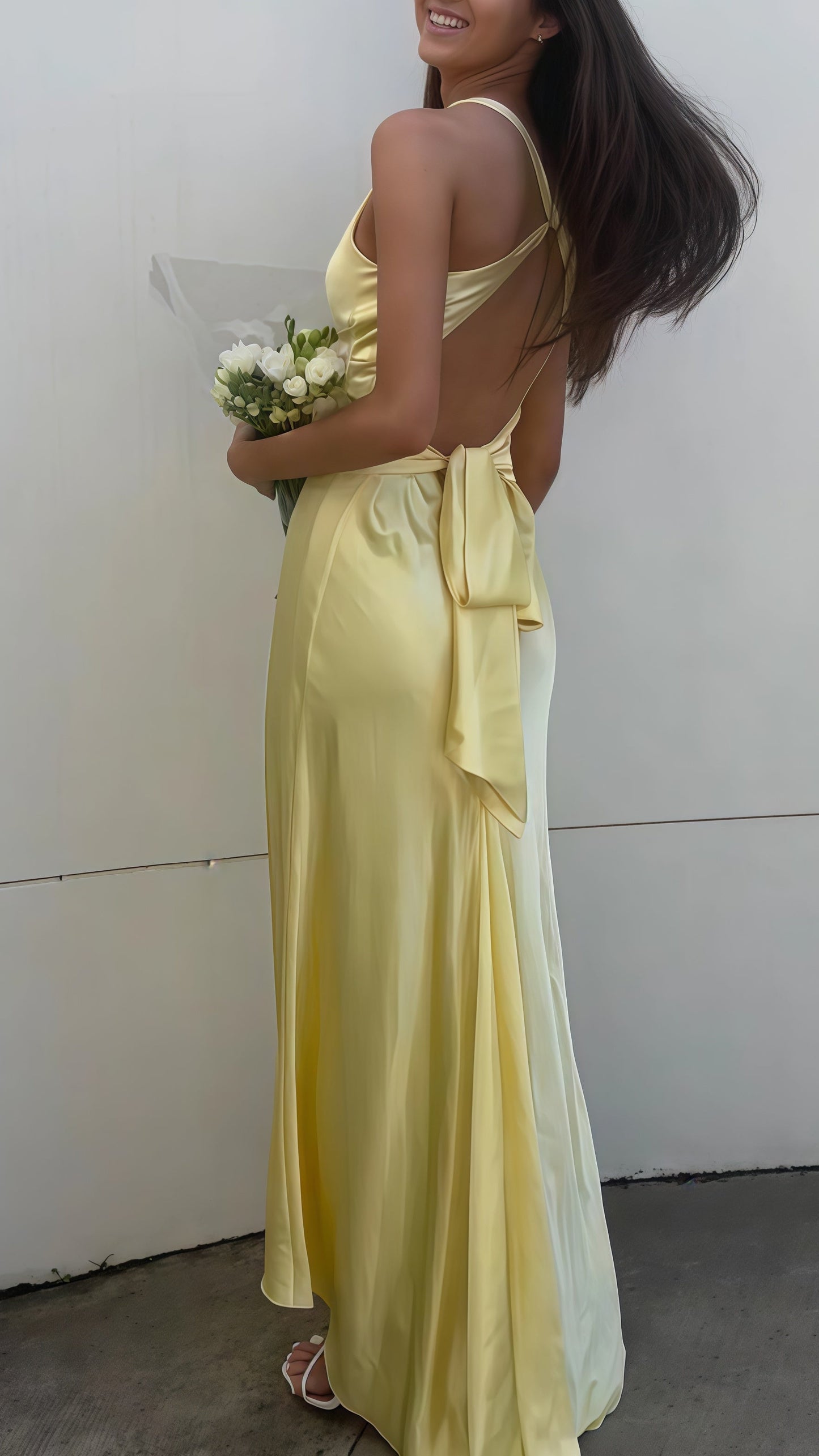Sexy V-neck Sheath Prom Dress, Cross Back Celebrity Dress