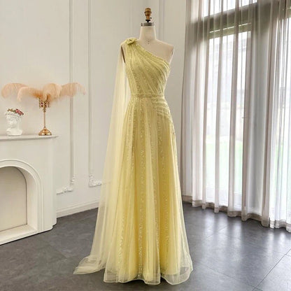 Yellow/Green/Purple shiny elegant exquisite beaded long tulle ball gown unique evening dress gh1876