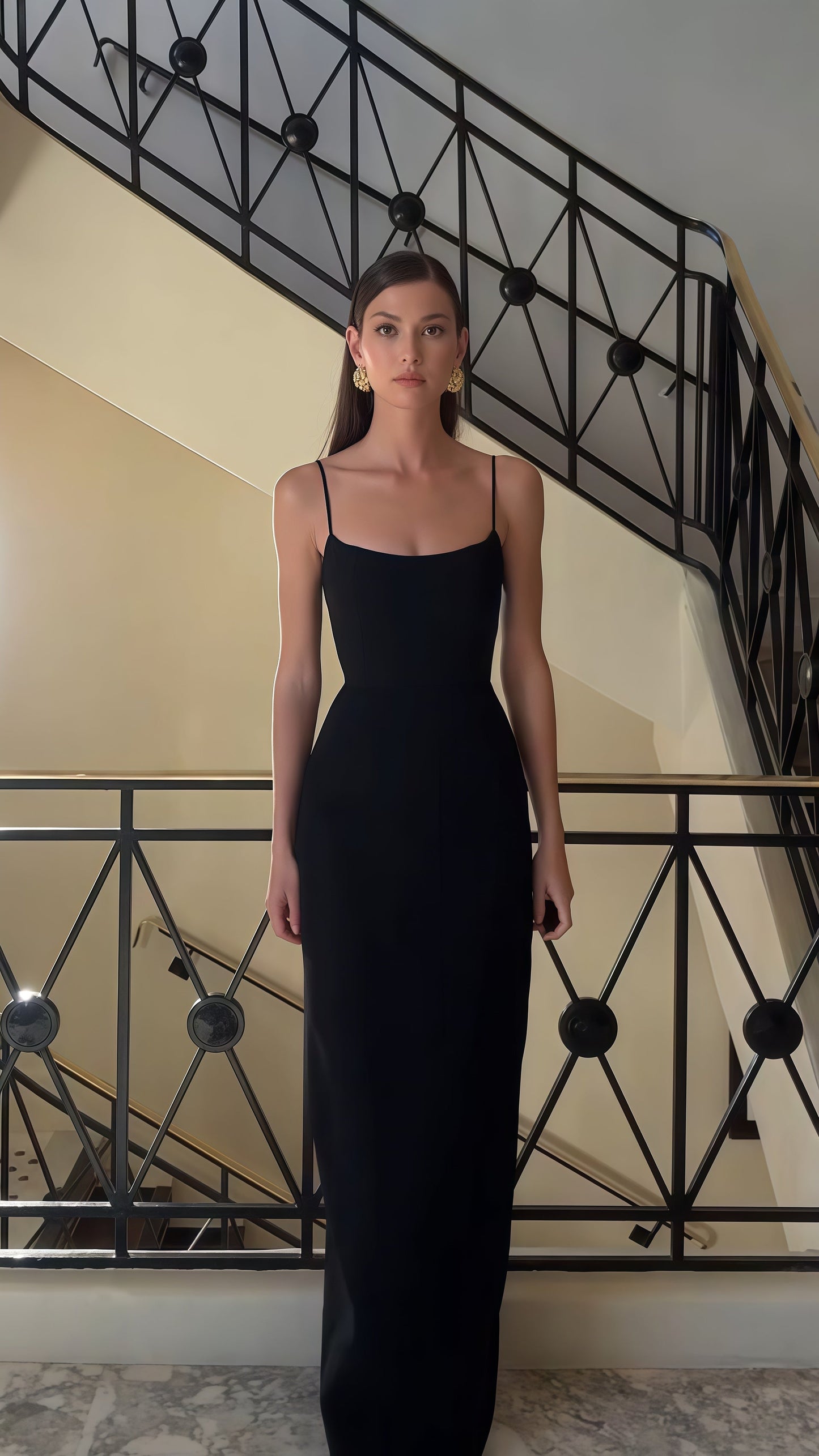 Spaghetti Straps Bodycon Party Formal Gown, Black Evening Prom Dress