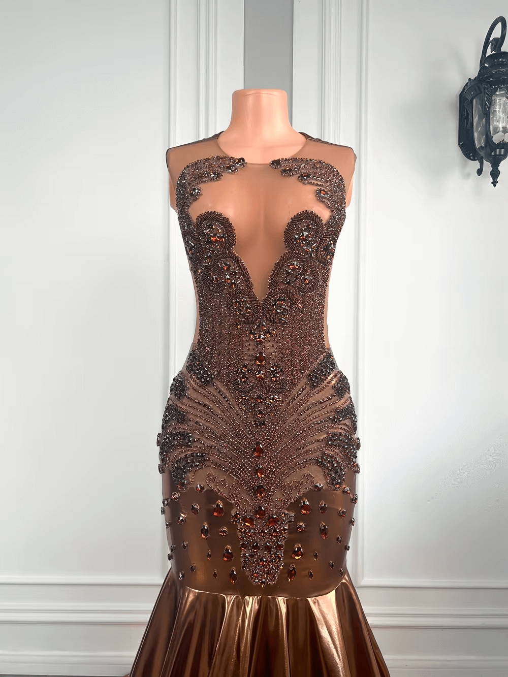 Luxury Mermaid Prom Dresses Black Girls Leather Gala Dress Formal