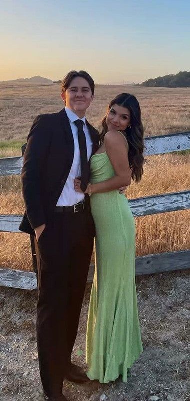 Sparkle Mermaid Spaghetti Straps Long Prom Dress