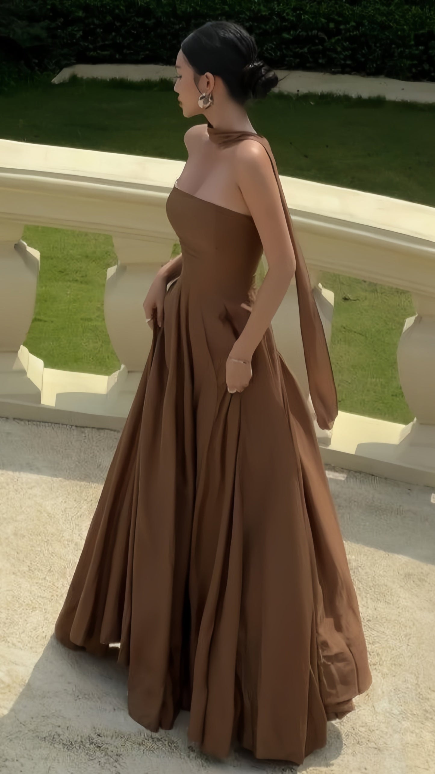 Strapless A-Line Long Prom Dress, Full Length Formal Gown