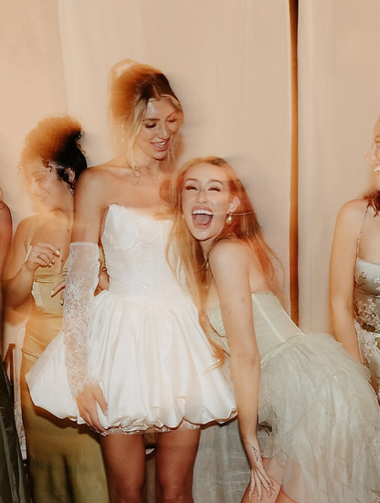 Cute A Line Strapless Appliques Pearls White Satin Short Homecoming Dress Birthday Dress SH2054