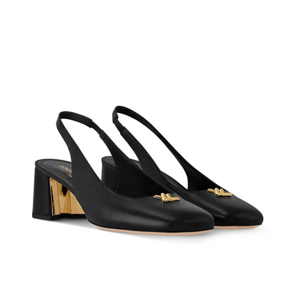 LOUIS VUITTON SWING SLINGBACK HIGH HEELS BLACK 1AGUC8