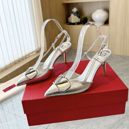 VALENTINO VLOGO SIGNATURE SLINGBACK PUMP IN SILVER 3W0S0R01YJS S13