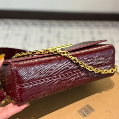 LOUIS VUITTON TWIST WEST BAG EPI BORDEAUX 23CM M24603