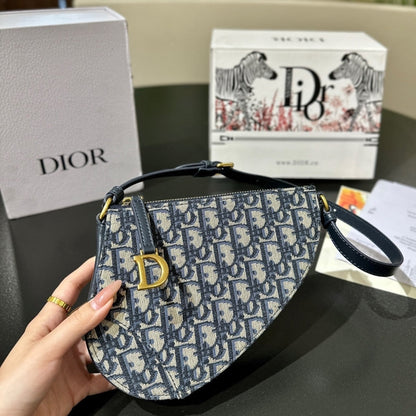 DIOR SADDLE RODEO POUCH BLUE OBLIQUE JACQUARD 20CM