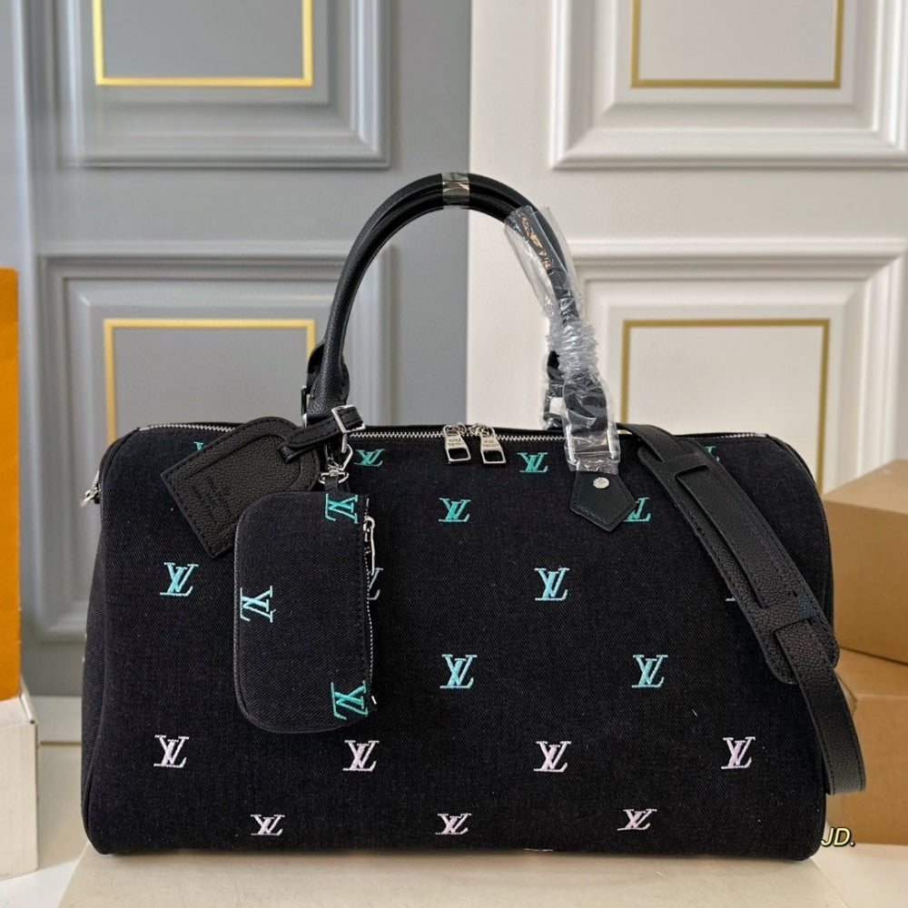 LOUIS VUITTON KEEPALL BANDOULIÈRE BLUE DENIM 40CM