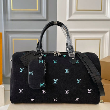 LOUIS VUITTON KEEPALL BANDOULIÈRE BLUE DENIM 40CM