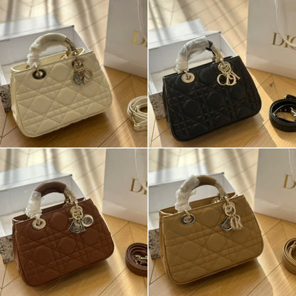 DIOR LADY 95.22 MEDIUM HANDBAG LATTE 25CM