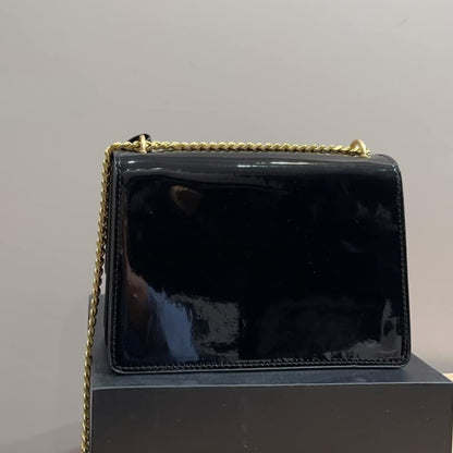 SAINT LAURENT SMALL SUNSET CHAIN BAG BLACK 23CM 533026D422W1000