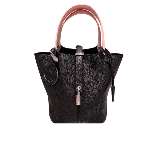 HERMES PICOTIN LOCK 18 BAG BLACK AND PINK 18CM
