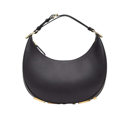 FENDI FENDIGRAPHY MINI LEATHER BAG BLACK 20CM 8BS081A5DYF1HEJ