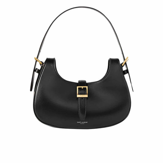 SAINT LAURENT LE FERMOIR HOBO BAG BLACK 24CM