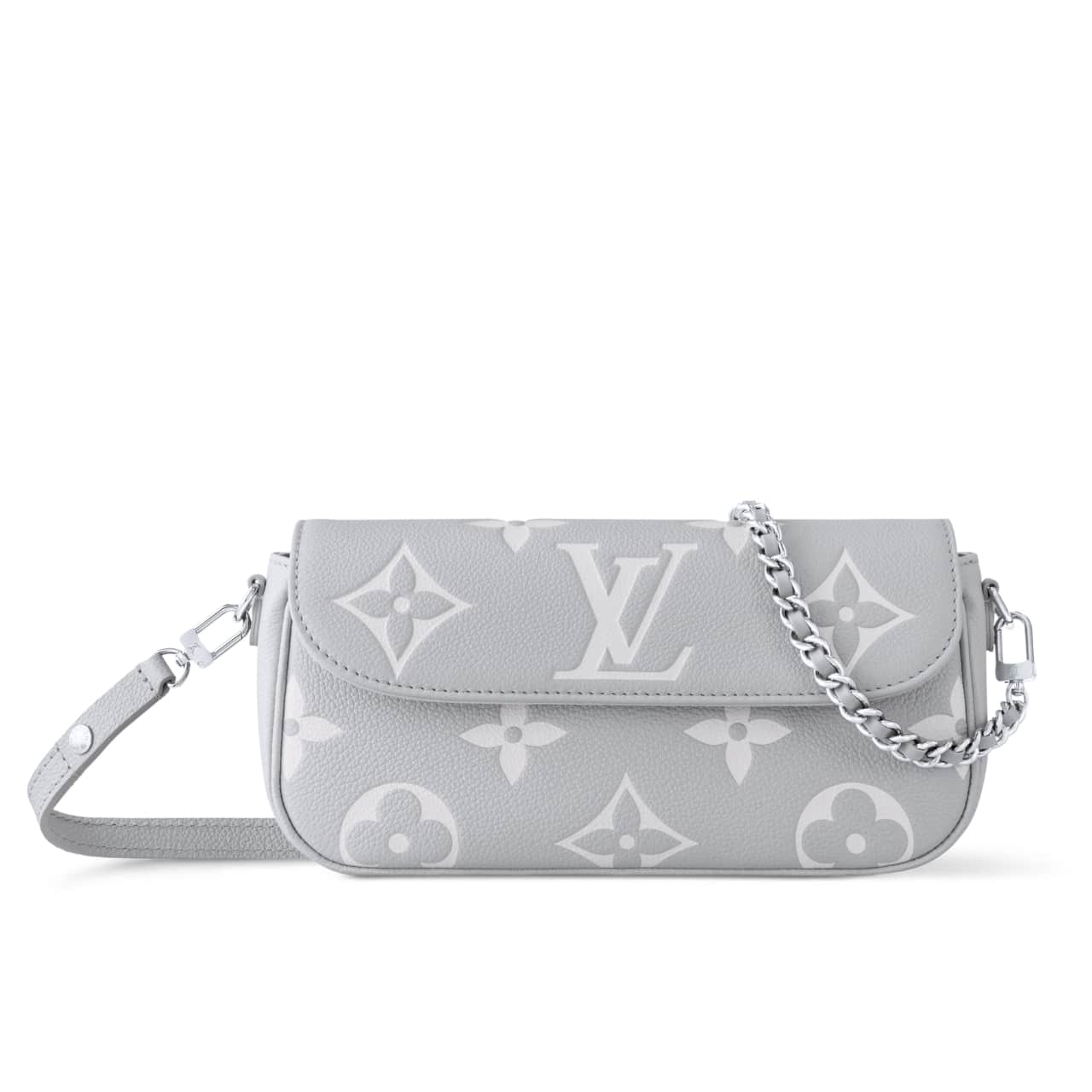 LOUIS VUITTON WALLET ON CHAIN IVY BRUME GRAY 23CM M14225