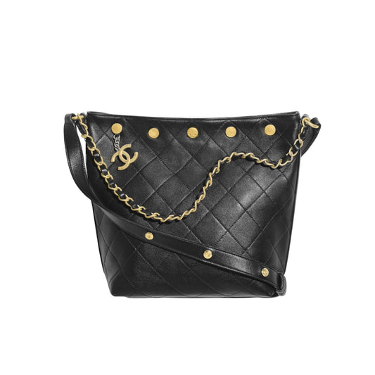 CHANEL LARGE BUCKET BAG BLACK 22CM