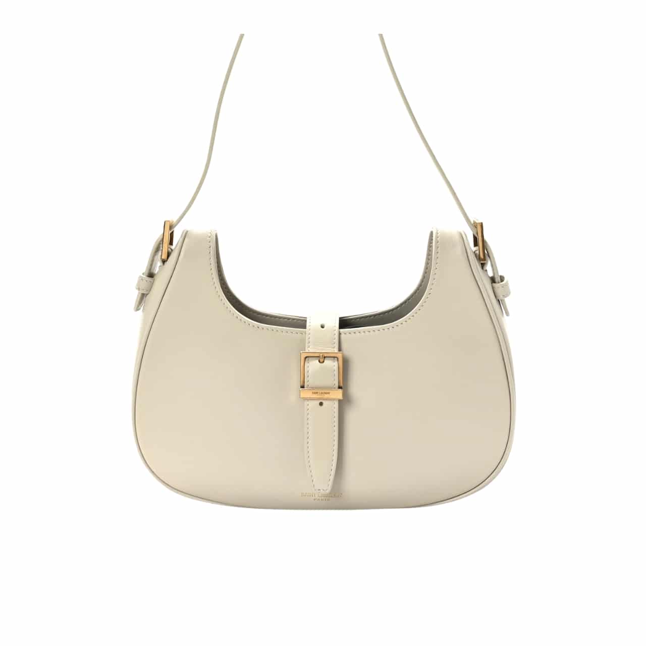 SAINT LAURENT LE FERMOIR HOBO BAG WHITE 24CM