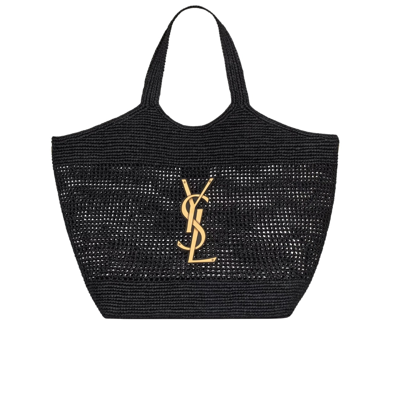 SAINT LAURENT ICARE IN RAFFIA BLACK 45CM 772191GAAFM1000
