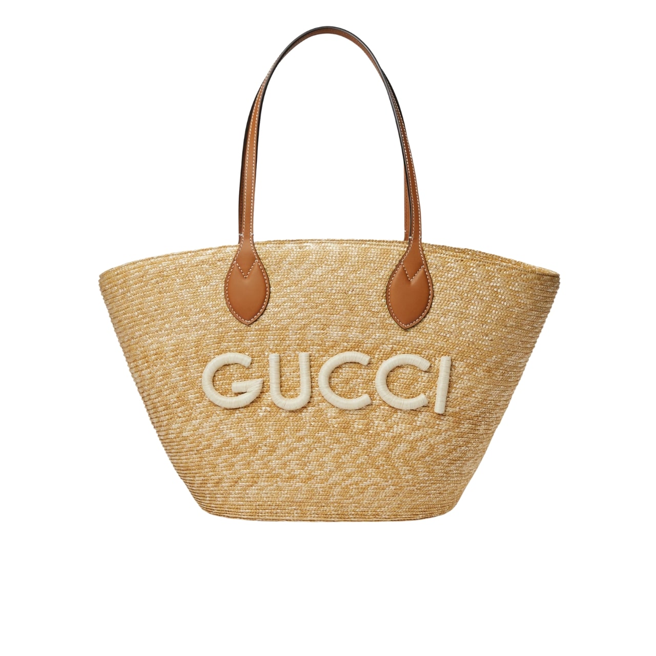 GUCCI MEDIUM STRAW TOTE WITH PATCH NATURAL 27CM ‎779530 9AAE9 9541