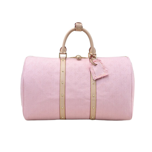 LOUIS VUITTON KEEPALL BANDOULIÈRE 45 DENIM PINK 45CM