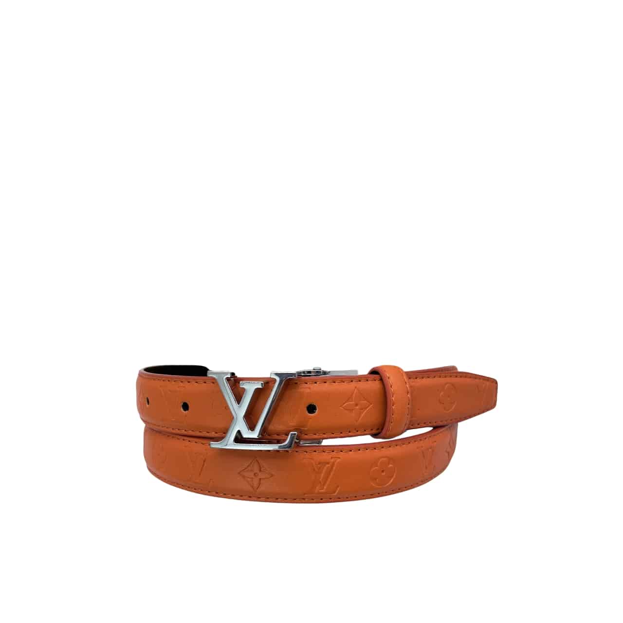 LOUIS VUITTON INITIALES LEATHER BELT MONOGRAM ORANGE 25MM