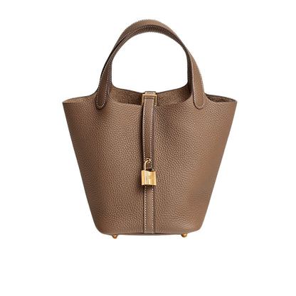 HERMES PICOTIN LOCK 18 BAG ETOUPE WITH GOLD 18CM 056289CC18