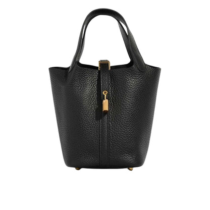 HERMES PICOTIN LOCK 18 BAG BLACK WITH GOLD 18CM