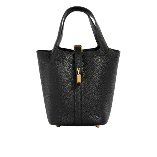 HERMES PICOTIN LOCK 18 BAG BLACK WITH GOLD 18CM