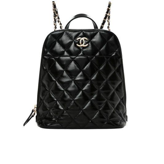 CHANEL MY POCKET BACKPACK SHINY BLACK 24CM