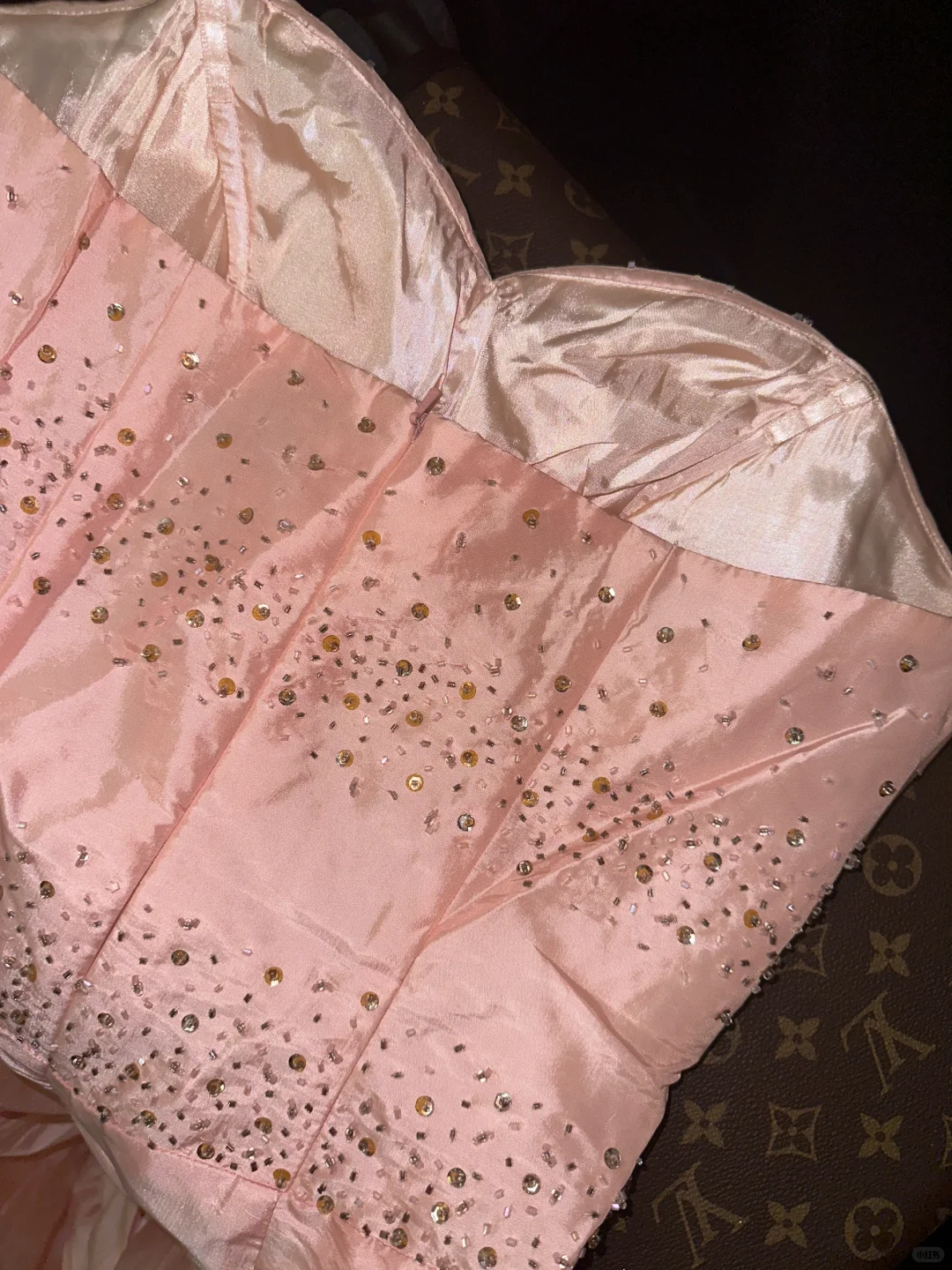 Princess A Line Sweetheart Neck Beaded Pink Satin Prom Dress Evening Dress SH3181